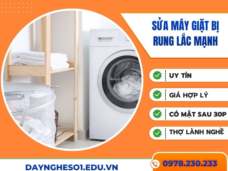 Sửa máy giặt bị rung lắc mạnh tại nhà, thợ sau 30 phút 