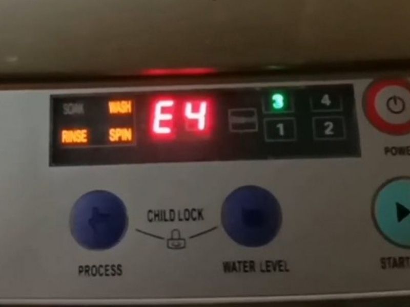 Ý nghĩa lỗi e4 máy giặt Aqua